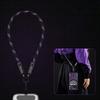 Crossbody Phone Lanyard Straps with Patches Adjustable Braided Neck Straps Necklace with 240W Charging Cable for Smartphone