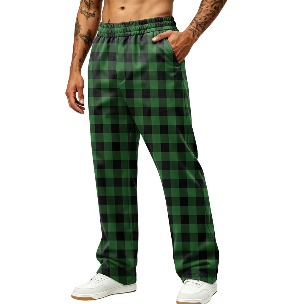 Pantaloni Jogger da Uomo a Gamba Larga con Tasche - Pantaloni della Tuta Casual Sportivi Stampati per l'Uso Quotidiano