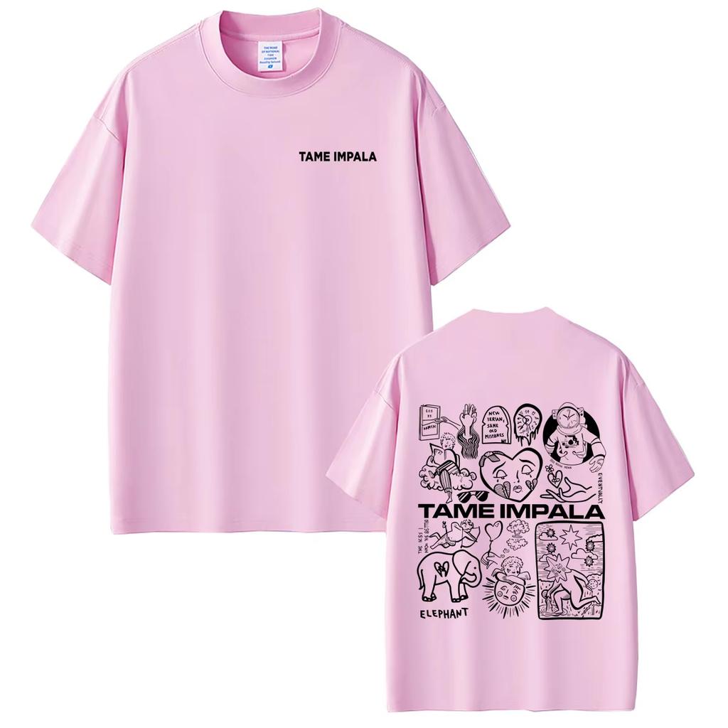 2026 Hot Sale Pop Rock Band Tame Impala Graphic T Shirts Y2K Men Women Cotton Gothic Round T-shirt Retro Vintage Graphic Oversized T Shirt
