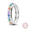 Rings For Women 925 Silver Heart Shaped Cross Crown Rings Sparkling Colorful Zircon Wedding Engagement Jewelry Gifts