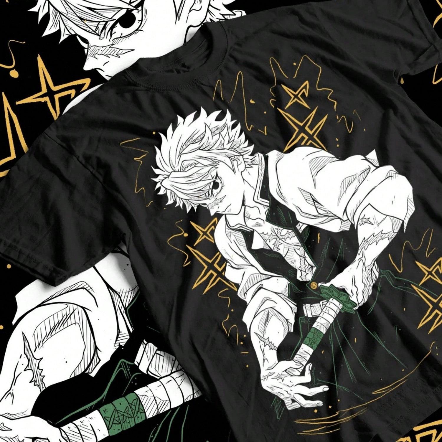 Camiseta de Sanemi Shinazugawa, Pilar del viento, regalo de anime de terror S