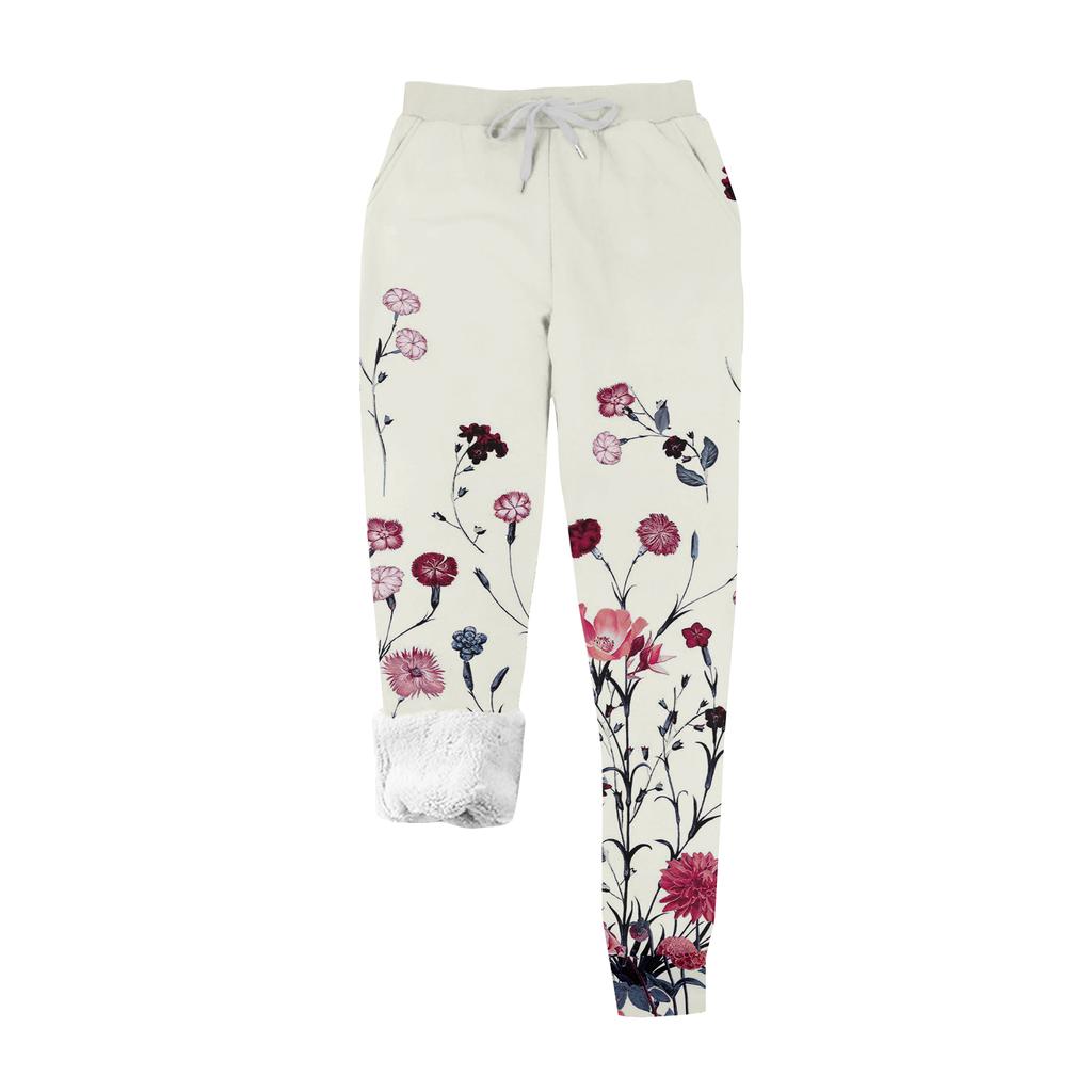 Women's Casual Fashion Home Christmas Print Plush Sweatpants