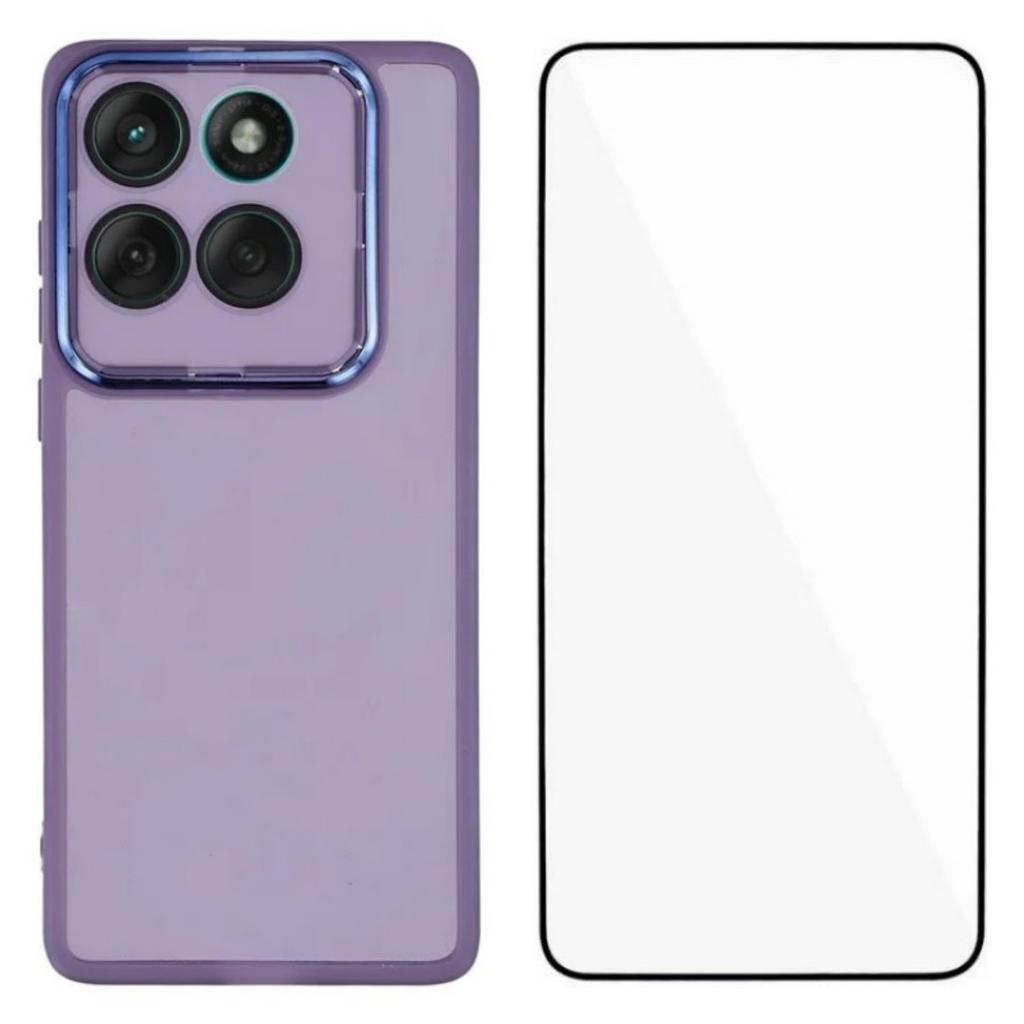 For Motorola Edge 60 5G TPU Case WANLONFENG DKSM Series Electroplated Frame Back Cover with Tempered Glass