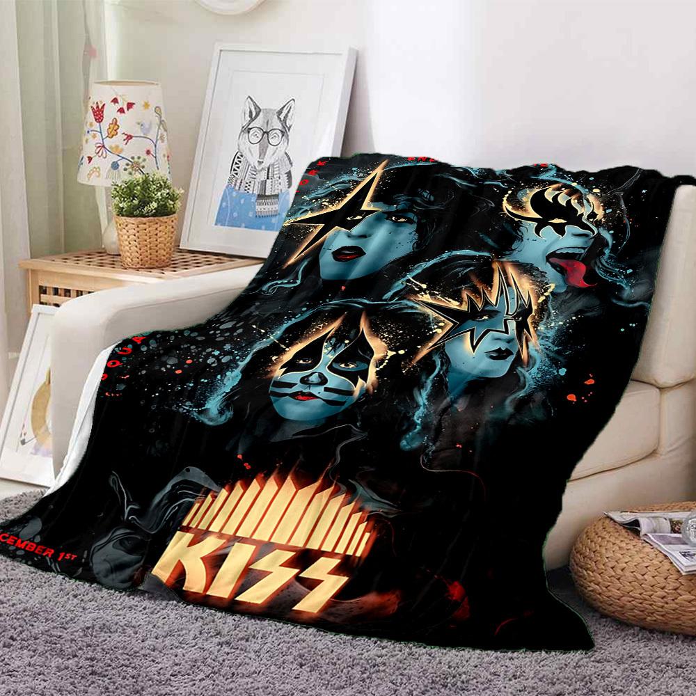 1pc KISS Band Blanket Soft All Season Throw with Vibrant Design, Perfect for Home, Travel, and Gifts, Ideal for Naps and Camping