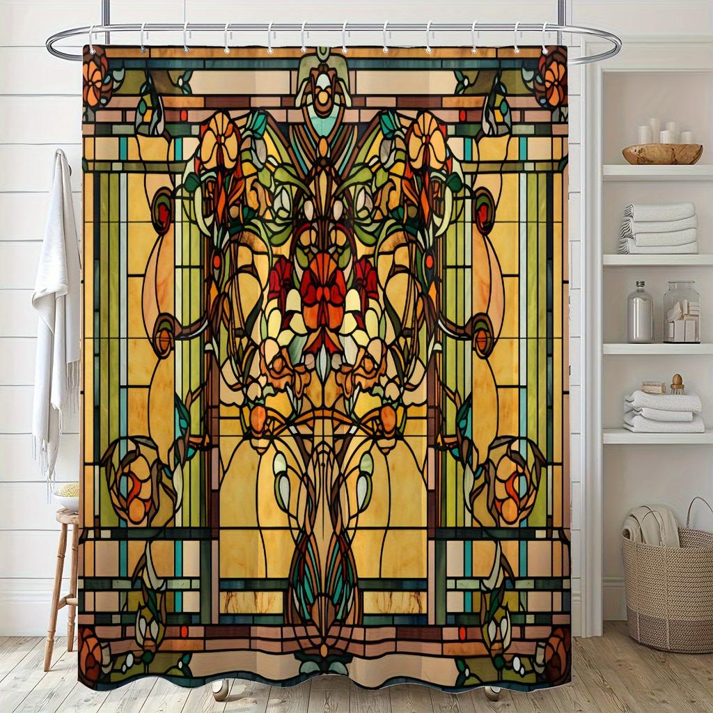 Basic Style Shower Curtain With Hooks Anti - mold For Hotel Home Bathroom