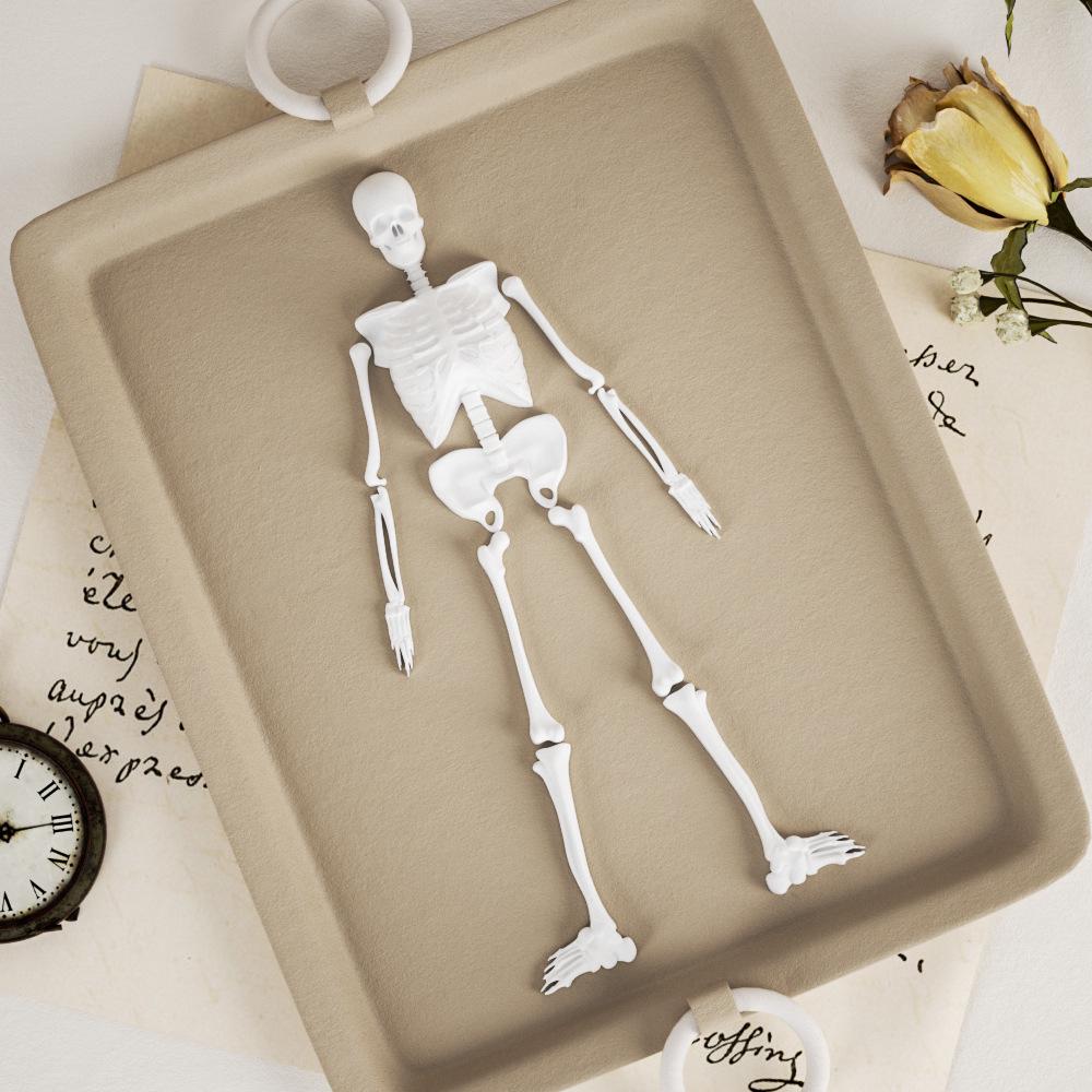 Poppy Halloween Skull Body Stand Silicone Mold for DIY Epoxy Resin and Plaster Ornaments