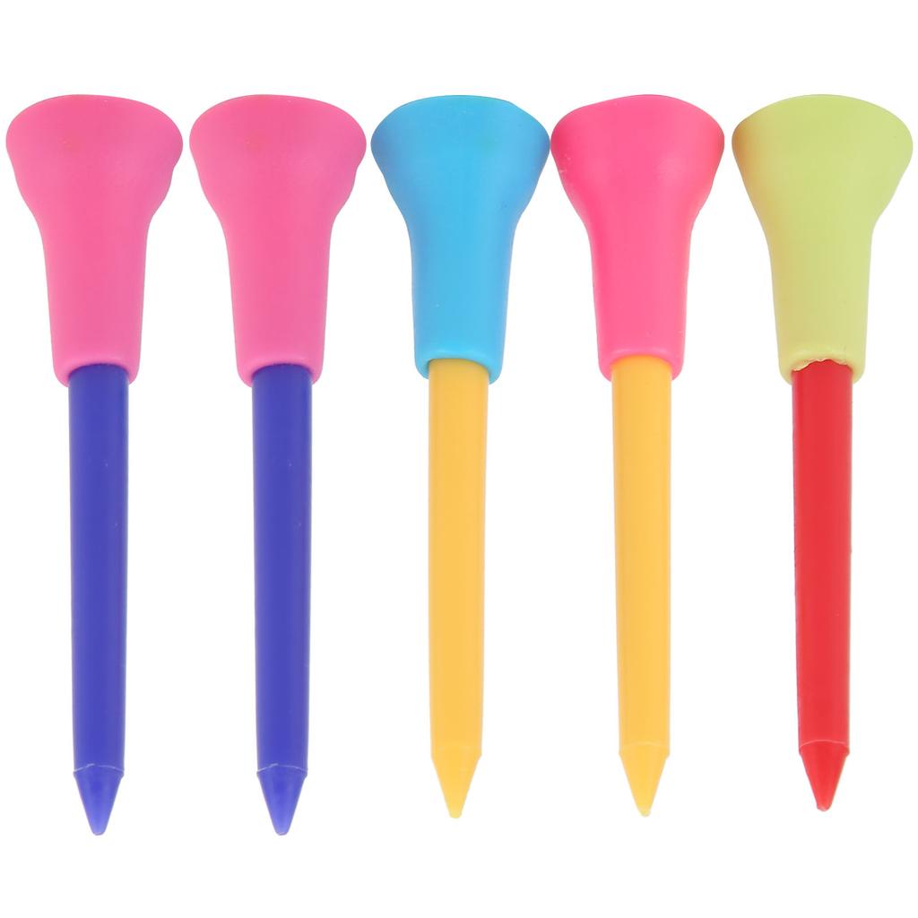 5 PcsPack Golf Tees Plastic Ball Holder Rubber Cushion Outdoor Sports Training Accessories