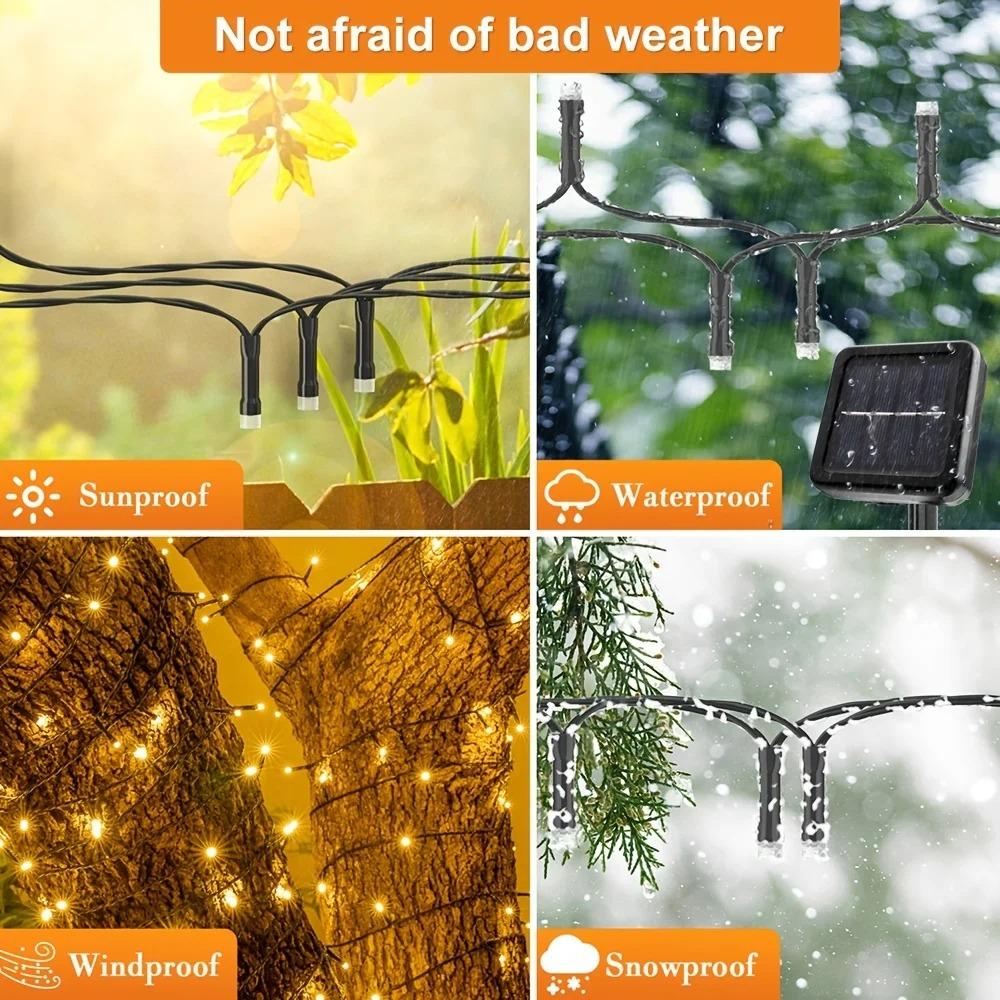 20-300LED Solar Fairy Lights Outdoor IP65 Waterproof Christmas Halloween Party Decor Solar for Courtyard Street Garden Pathway