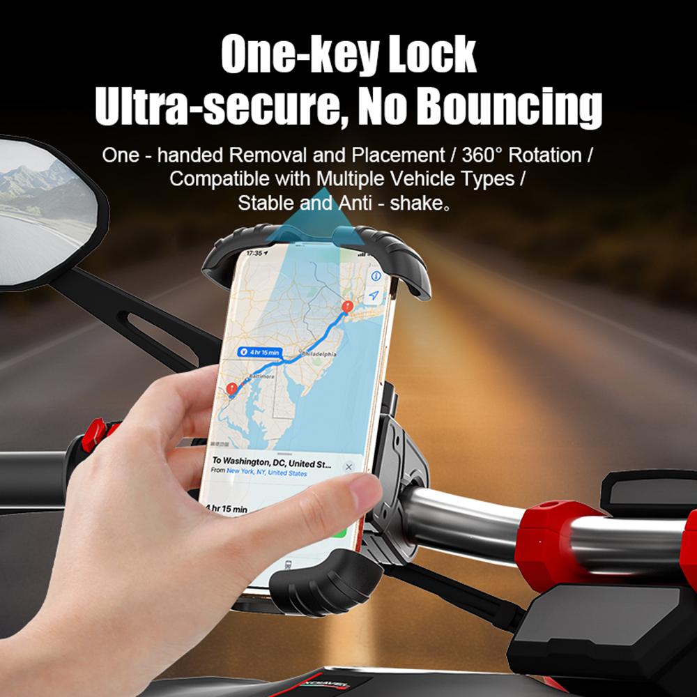 Universal Bike Phone Holder Bicycle/Motorcycle Handlebar Phone Mount 360 Degree Rotation Cellphone Bracket