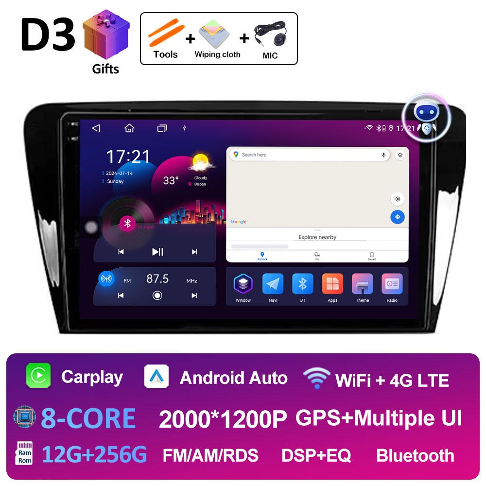 Sistem Inteligent DSP Stereo Pentru Skoda Octavia 3 A7 2013 2014 2015 2016 2017 2018 Player Video Radio Multimedia Auto Ecran QLED IPS