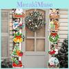 Christmas Celebrations Door Paper Hanging Decor With Cartoon Props Reindeer