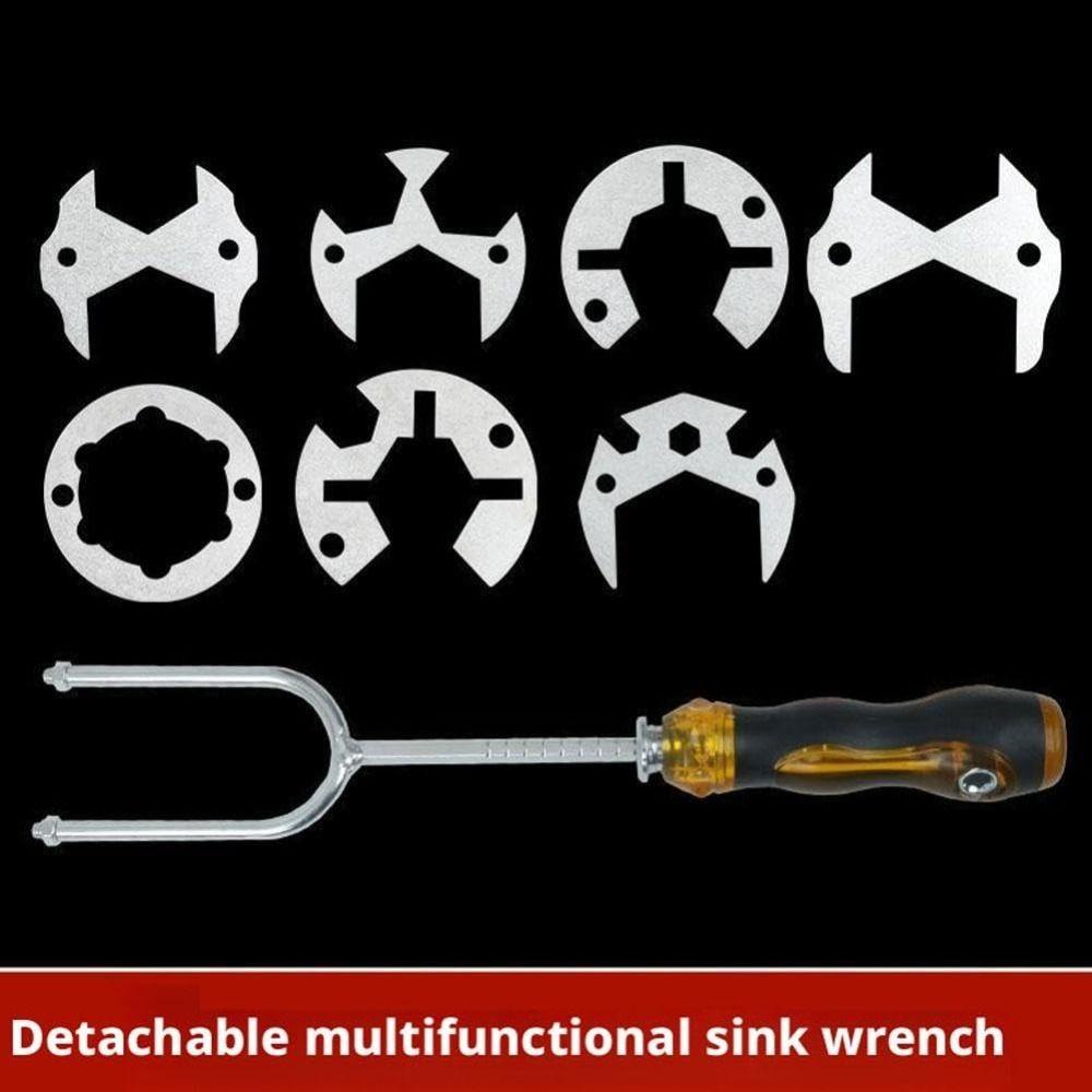 A Set Multifunctional Wrench Faucet Tool Non-Slip Grip Plumbers Wrench Home Plumbing Set