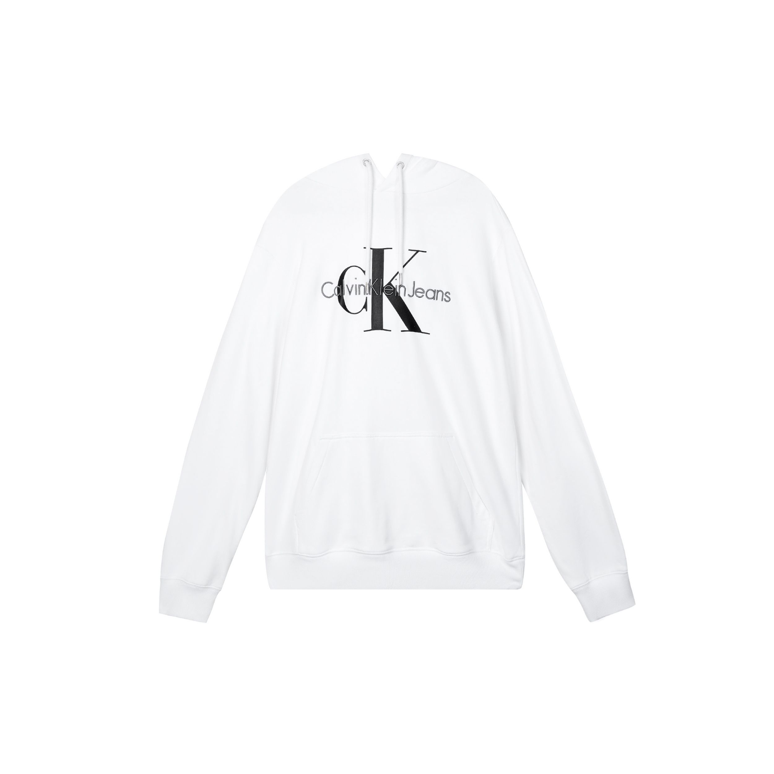 

Calvin Klein Letter Embroidered Cotton Hoodie Unisex hoodies White ZM02079-YAF S