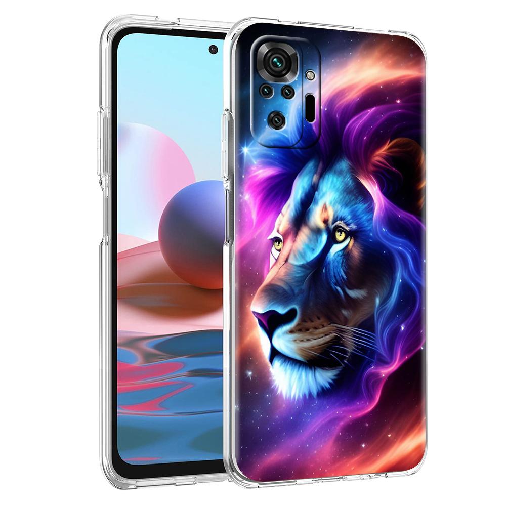 Colorful Lion Transparent Phone Case for Redmi 13C 12C 10C Note 13 12 11 11T K40 Gaming Plus Pro 4G 5G Soft Cover Shell Capa Bag