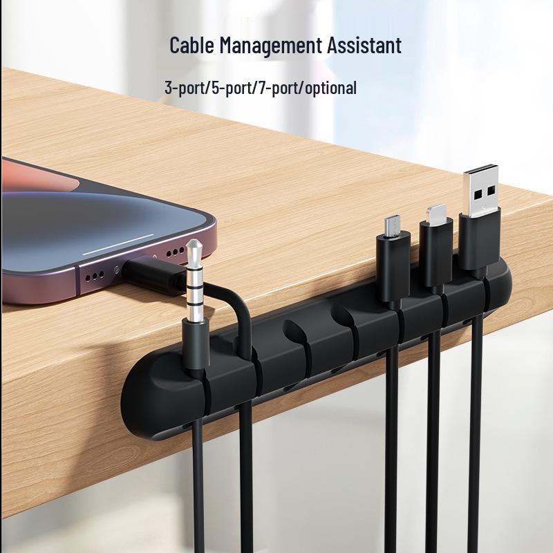 Cross-border Silicone Cable Protector & Organizer Clip for Desk or Car Use - Self-adhesive Winder