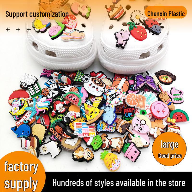 

100 уникальных подвесок для обуви из ПВХ: Мягкие, неповторяющиеся декоративные пряжки для обуви с отверстиями 5 in a pack