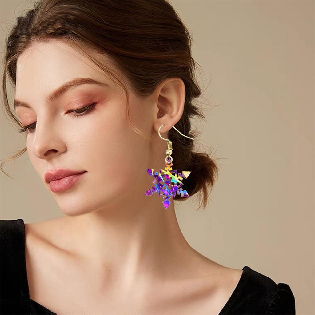 Silicone Mold Holographic Snowflake Pendants Resin Molds Unique Christmas Tree Charm Epoxy Mold DIY Festive Ornaments