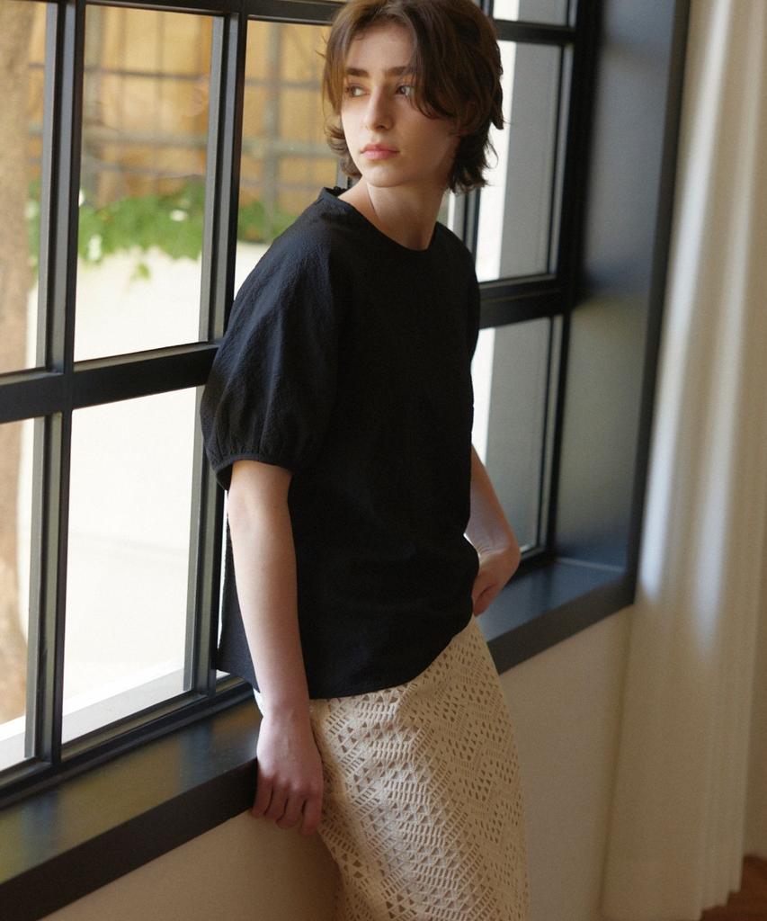 Okuka Voluminous Puff Blouse - Black