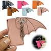 Creative Key Ring for Men Lip Balm Case Bat Keychain Faux Leather Lipstick Chapstick Punk Protective Daily Essentials Decor Sleeve Bag Charm,