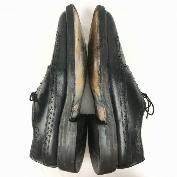 FLORSHEIM Imperial Kenmoor Long Wingtip Black Size 9.5D / 27.0-27.5cm Vintage(USED)