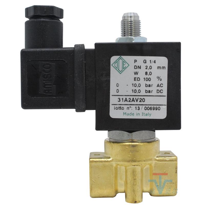 Miniature Direct-Acting 3-Way Solenoid Valve 31A2AV20, 1/4", 110V/24V