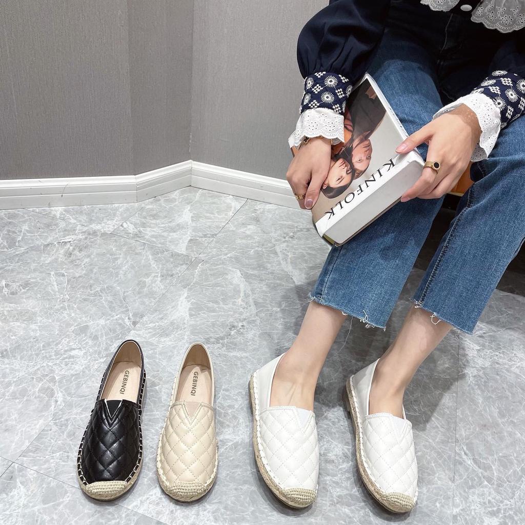 Fashion 2025 Delicate Fisherman Shoes Woman Quilted Espadrilles Shoes Stiching Rubber Flats Women Oxfords Leather Sneakers Femme Loafers