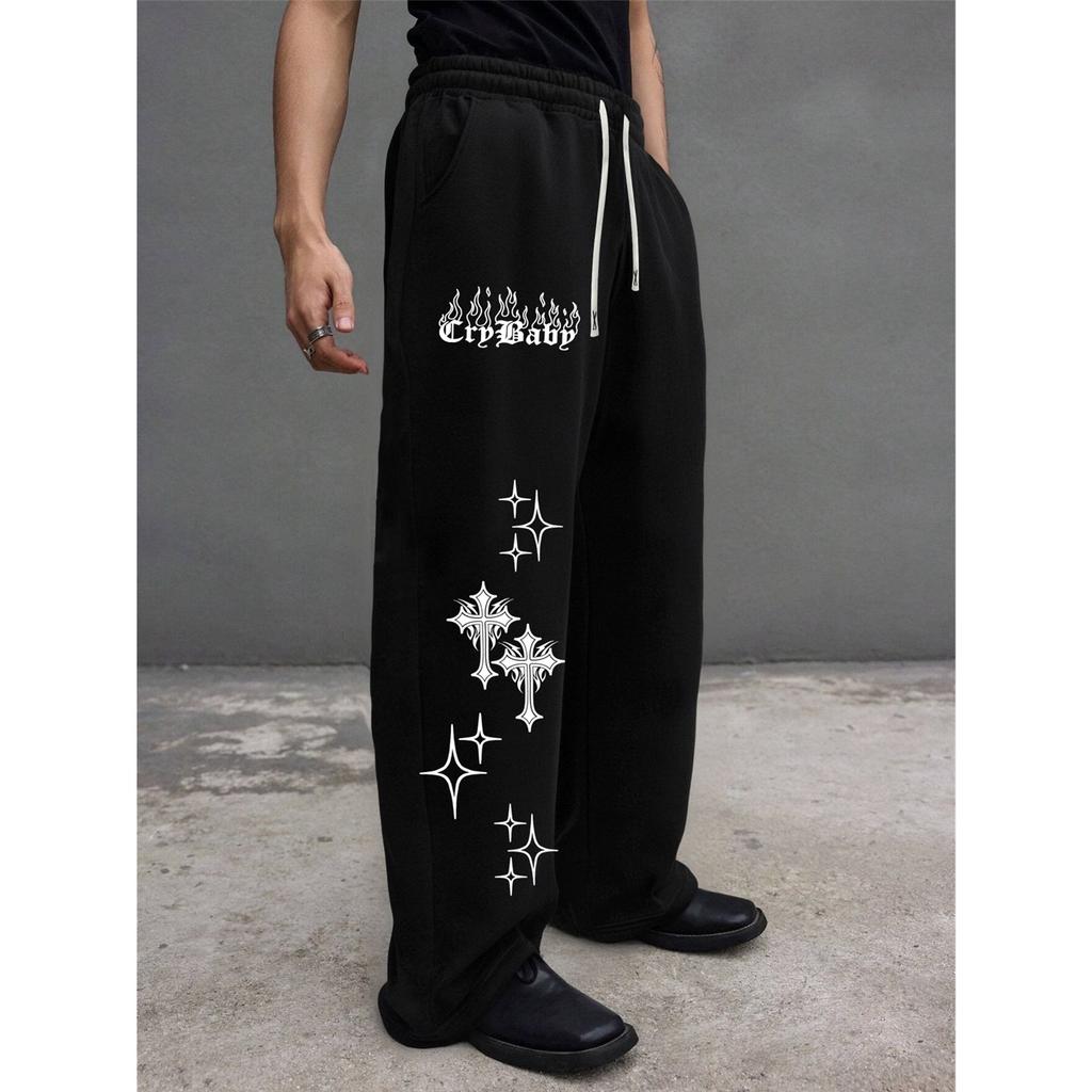Mens Sweatpants with Pockets & Drawstring - Wide Leg Lounge Sweat Pants for Running Track Yoga Joggers