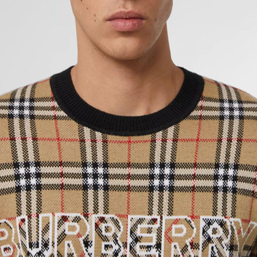 Burberry Sweaters Men's Beige Crew Neck Moderate Other 80386211
