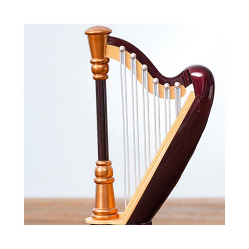 Drehbare Spieluhr im Literarischen und Klassischen Stil, Spieluhr, Desktop-Ornamente, Geburtstagsgeschenk für Musikliebhaber, Harfe