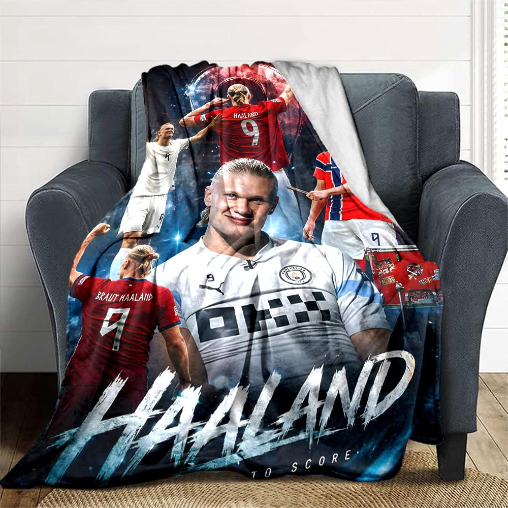 1pc Haaland14 Blanket, Gift, for Men and Women, Soft Blanket, Good for Sofa Bed Couch Travel, Lightweight Flannel Blanket