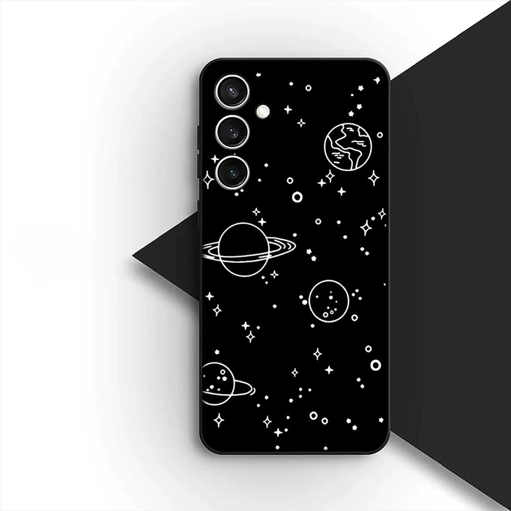 Hülle Mond Cartoon Himmel Astronaut Sterne für Samsung Galaxy S22 S21 S20 Fe Ultra S9 Plus + A13 A22 M21 M31 M55 M15 Handyhülle