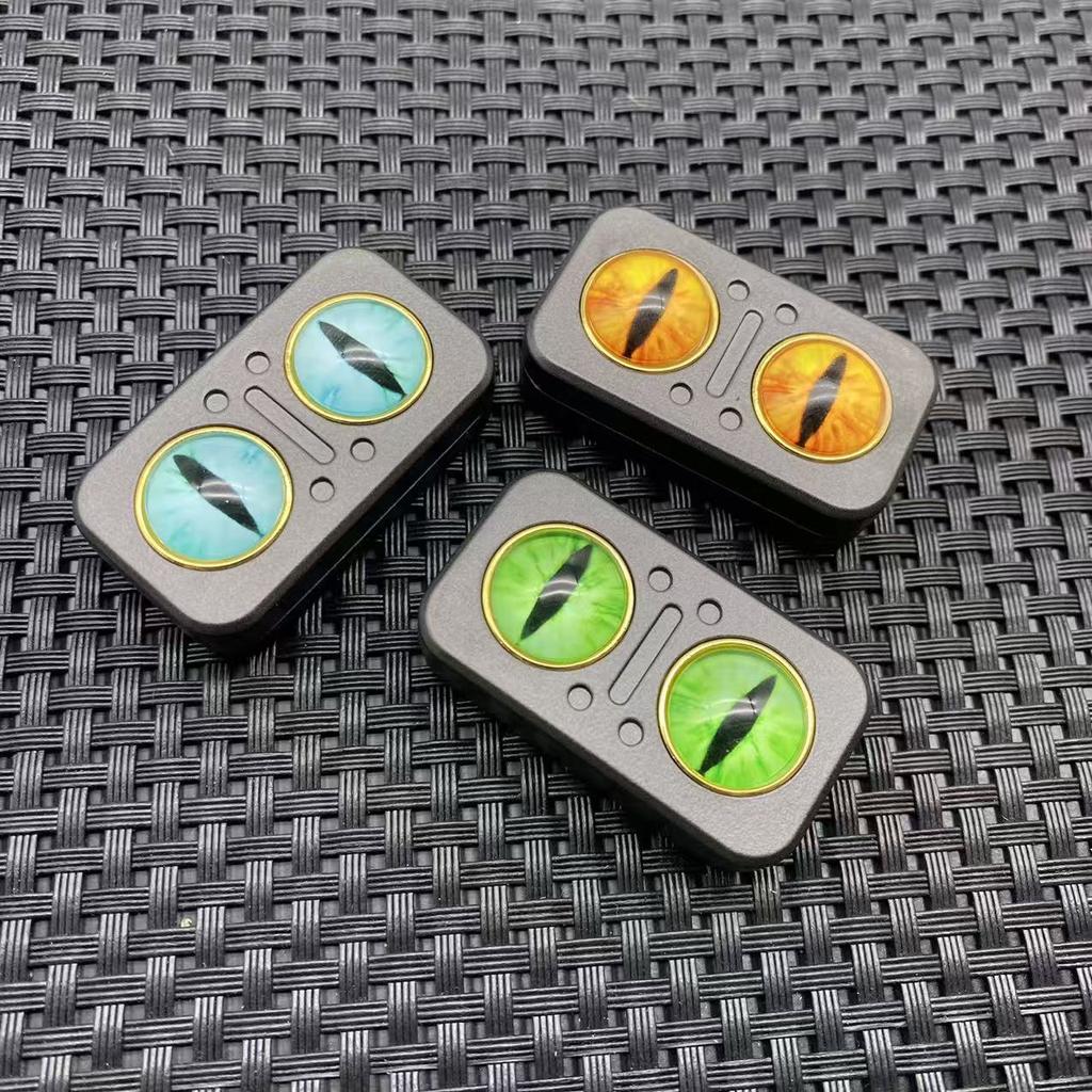 Owl Rotating Mechanical Slider Magnetic Push Card Clicker Fidget Spinner Pushing Plate EDC Alloy Stress Relief Sensory Toy