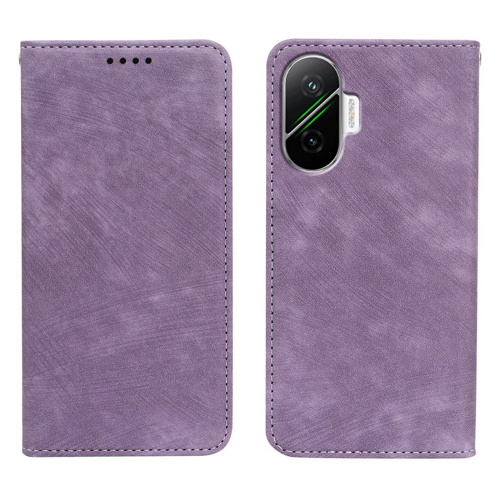 For Xiaomi Poco F7 5G/Redmi Turbo 4 Pro 5G Case Strong Magnetic Leather Wallet Phone Cover with Striped Texture