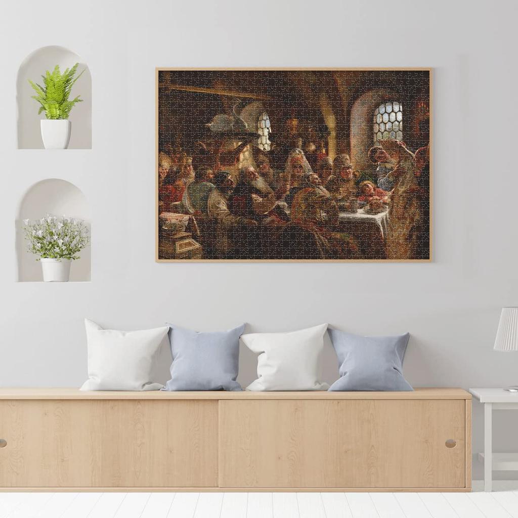 D-Toys 1000-piece jigsaw puzzle, 75680-MA01, Konstantin Makovsky: A Boyar Wedding Feast, 47 x 68 cm
