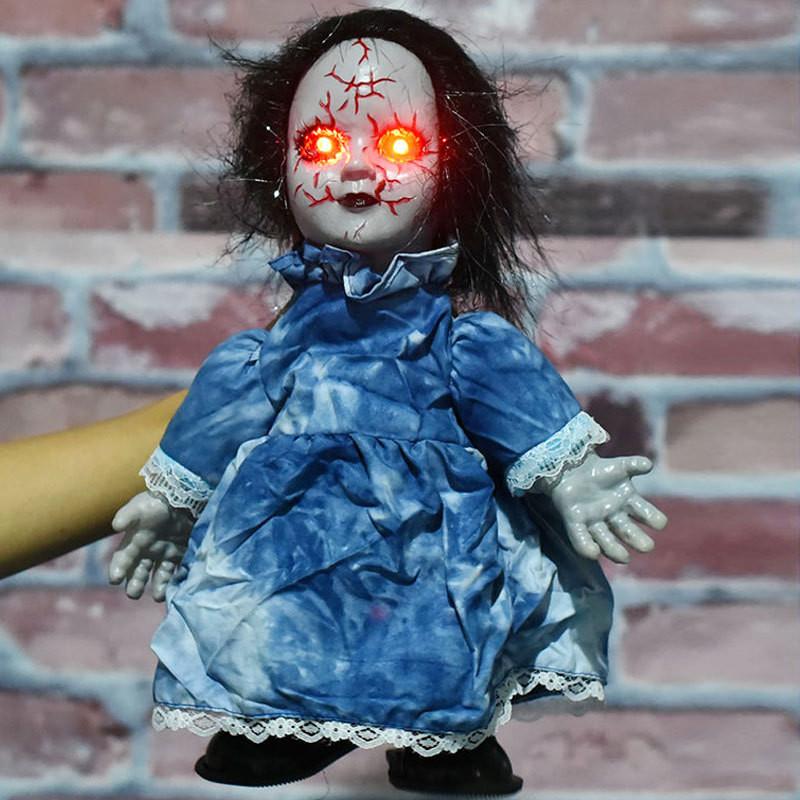Frightening Electric Walking Ghost Doll For Halloween Creepy Decorations With Realistic Features