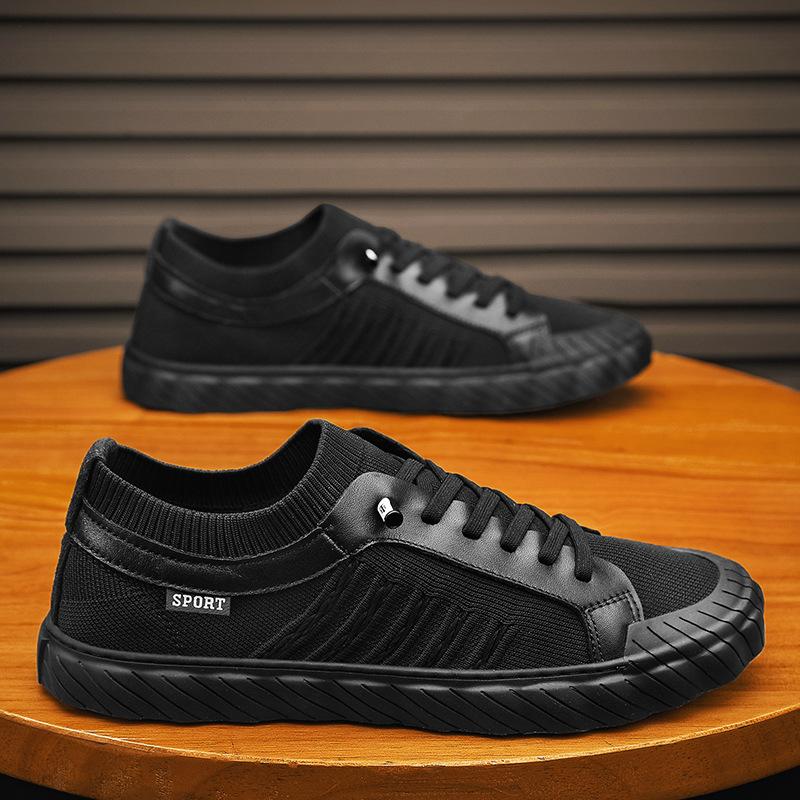 

Мужская обувь 2024 года, весна и осень, новые дышащие туфли из ледяного шелка для работы, ленивые туфли с одной педалью для отдыха, летние туфли из старой пекинской ткани 44 чёрный