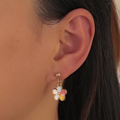 Violet Fashion Popular Multi-color Flower Earrings, Simple Personalized Women's Style