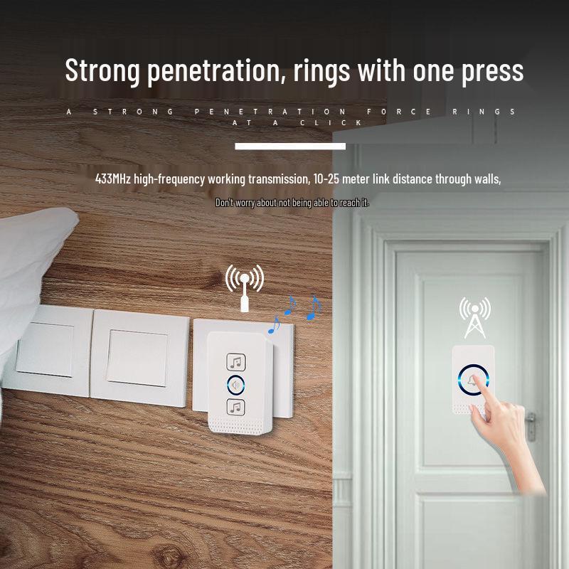 Smart Long-Distance Wireless Doorbell: One-to-One & Two-to-One Remote Control Call Button for Home Use