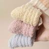 3Pairs Kawaii Thickened Coral Fleece Socks Winter Sleeping Floor Plush Socks Simple Hosiery Mid Tube Socks Women Autumn