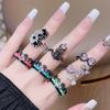 Dark Personality Retro Crown Stacked Open Ring Niche Design Bow High-End Fashion Trendy Cool Ring