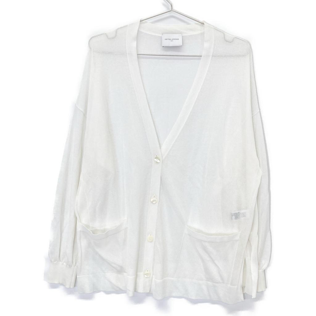 UNITED ARROWS 1528-136-0269 White C/NY Sheer Cardigan tops Not written whiteUsed