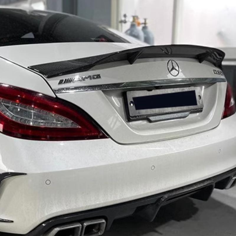 For Mercedes CLS Class W218 C218 CLS63 AMG 2012-2017 R Style Carbon fiber Rear Wing Trunk Boot Cover Car Styling Spoiler