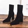 Women Ankle Boots 2025 New Square Heel Platform Boots Women Sexy High Heels Shoes Winter Casual Fashion Boots Shoes for Women