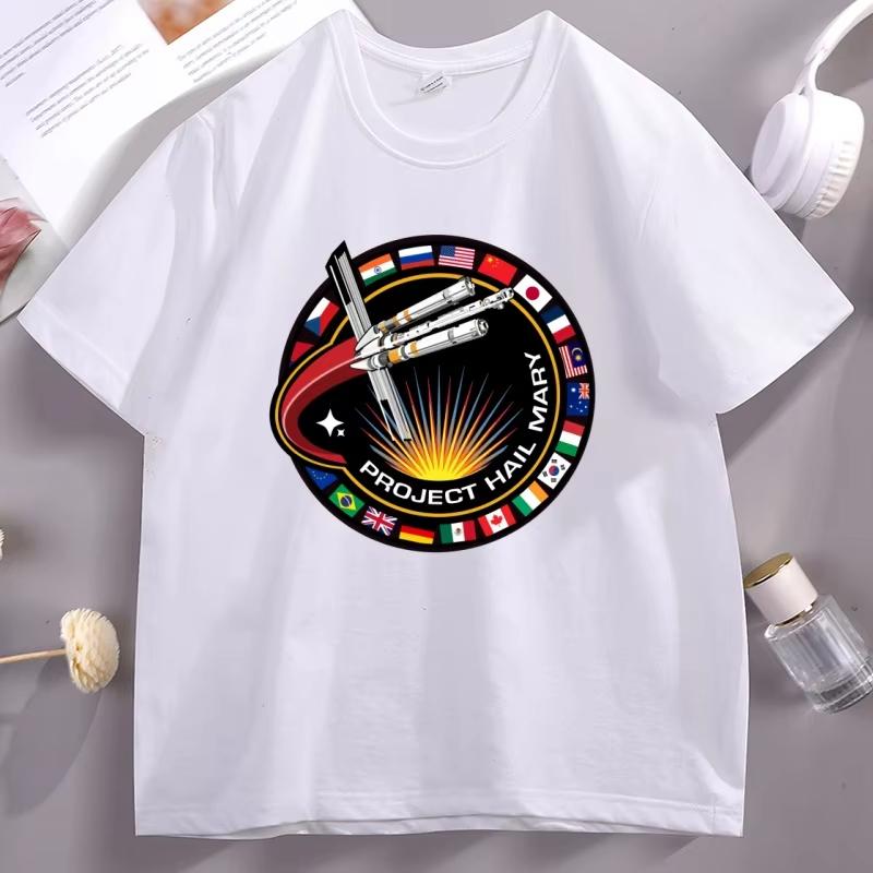

Unisexs Tshirt Project Hail Mary Graphic T Shirt Casual Cotton Short Sleeve Round Neck Tshirt Funny Casual Printed Male Clothes L
