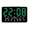 GH9007 LED Clock: Large Screen Wall & Tabletop Alarm with Temp & Humidity Display