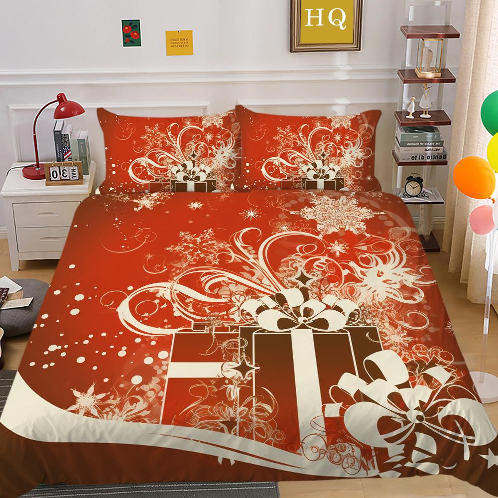 Świąteczny Nadruk Cyfrowy Druk 3D Poliestrowa Poszewka na Poduszkę Poszwa na Kołdrę Dostępny Zestaw Dwu- lub Trzyczęściowy