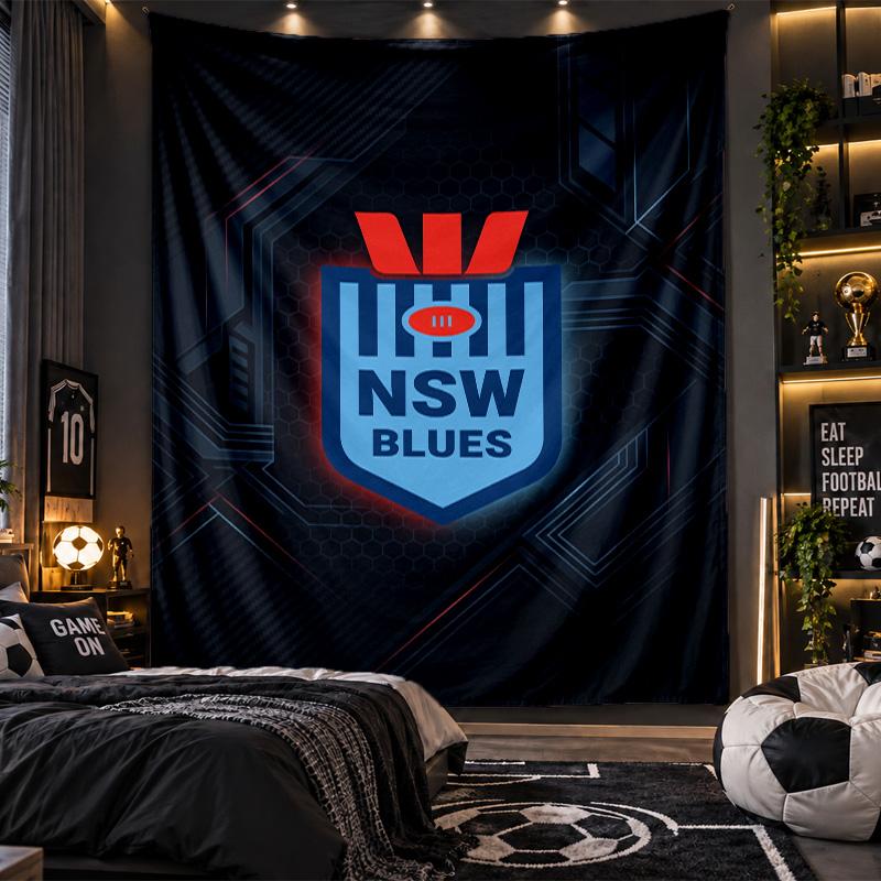 Wall Hanging Tapestry NSW Blues Print Cloth for Living Room Bedroom Home Decor