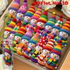 16Pcs 2D Flat Snowman Wooden Ornaments Knitted-Style Colorful Christmas Tree Pendants DIY Reusable Christmas Decoration