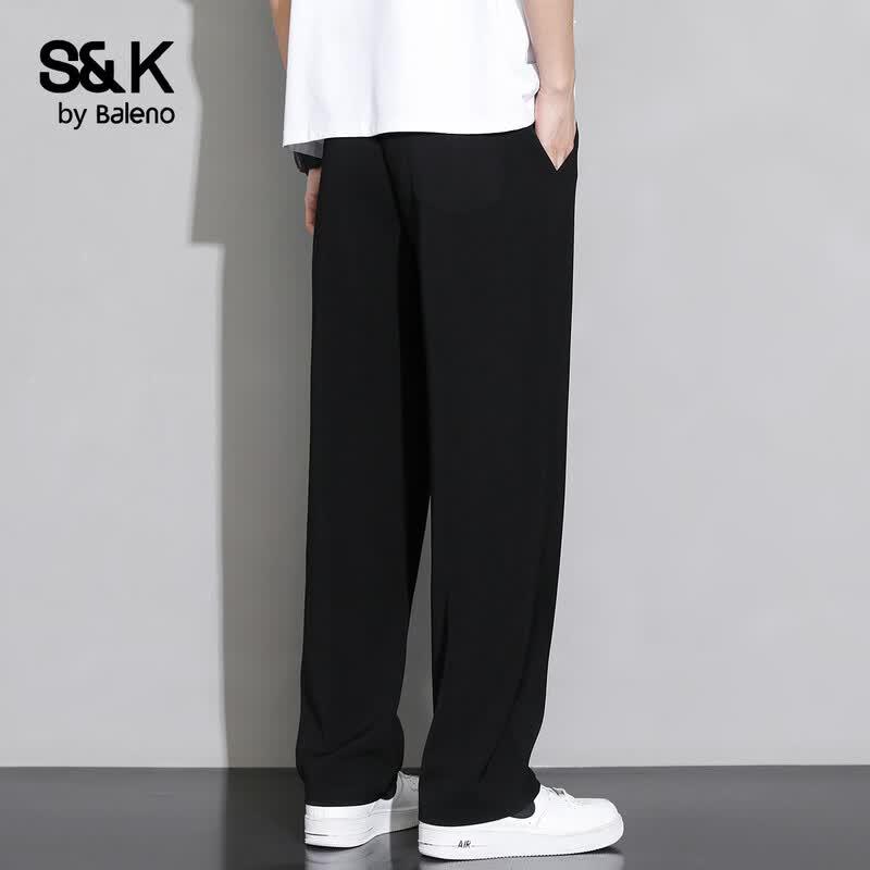 Baleno S&K Men's Ice Silk Thin Loose Straight Casual Sport Pants