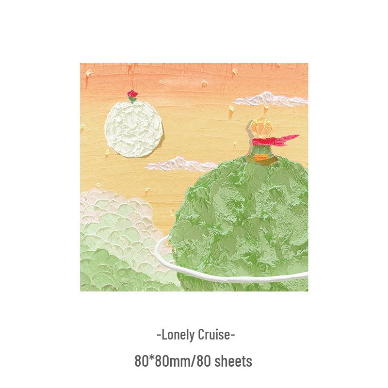 Customizable 3D Oil Painting Sticky Notes - Reusable Adhesive Notepads for Students' Rewards, Memos & Messages